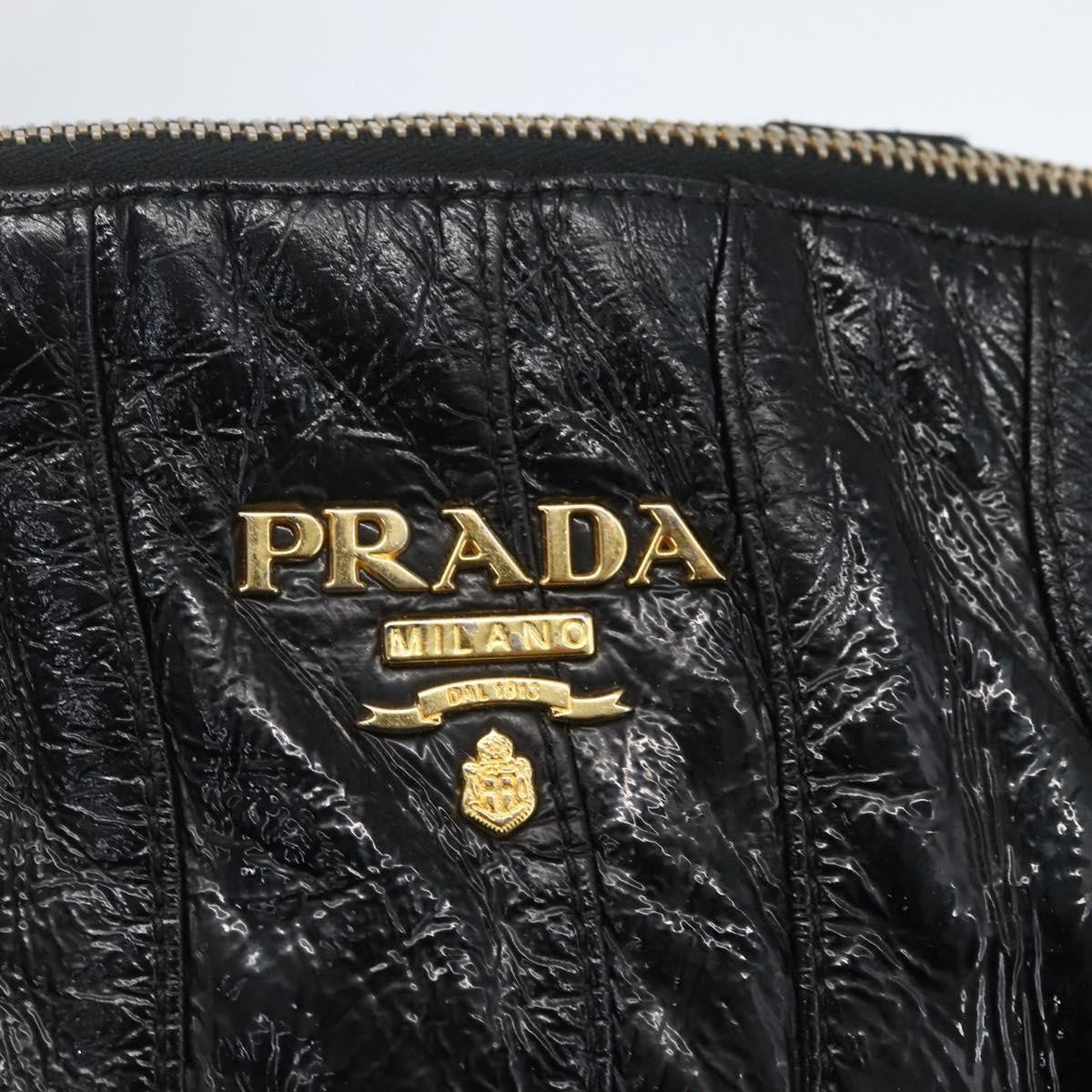 Prada Waves Hobo Leather And Tessuto Black Leather Handbag
