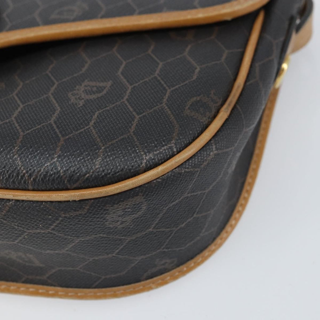 Christian Dior Vintage Honeycomb Shoulder Bag Canvas And Leather Black Canvas Shoulder Bag Bag (Pre-Owned)
