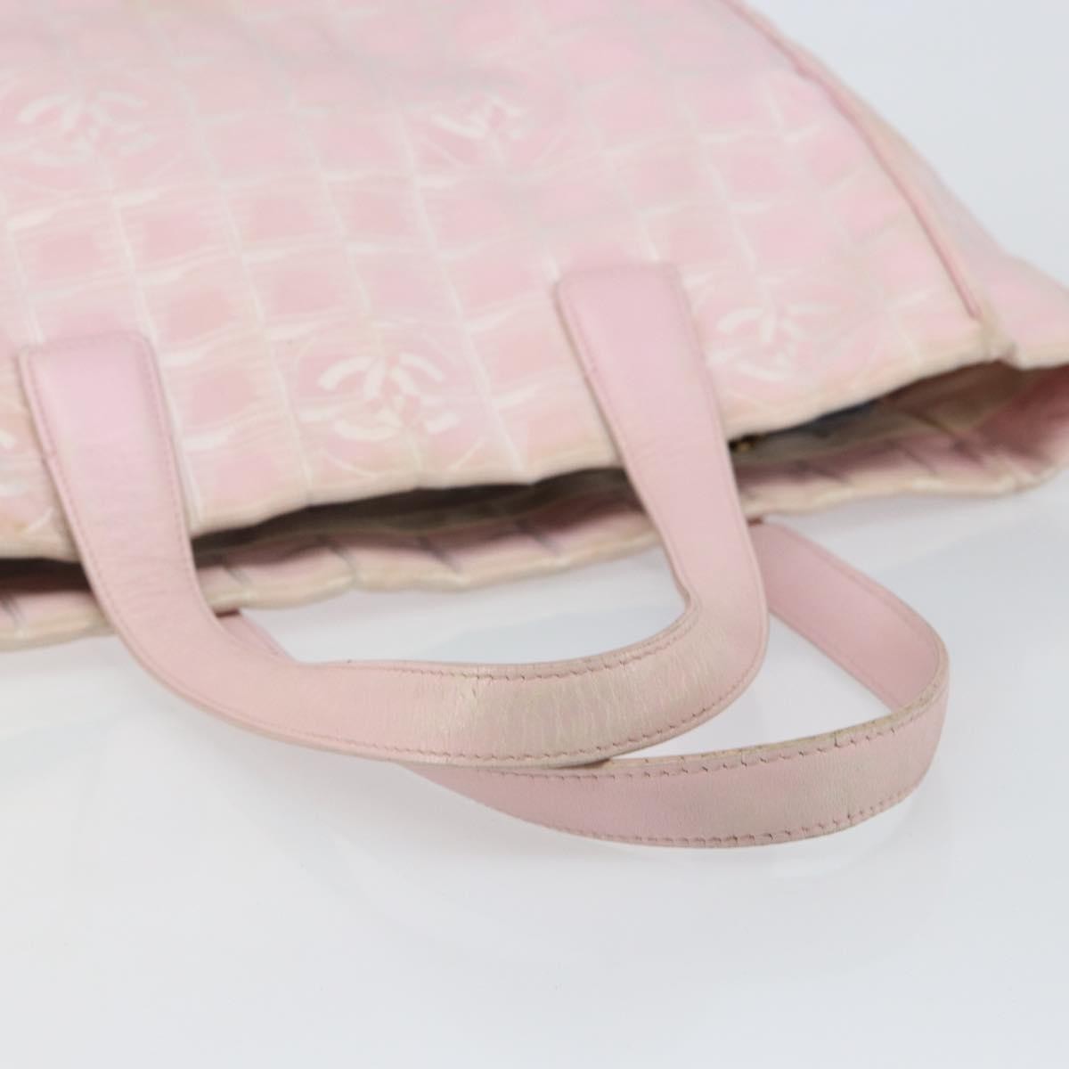 Chanel Travel Line Tote Nylon Pink Nylon Bag