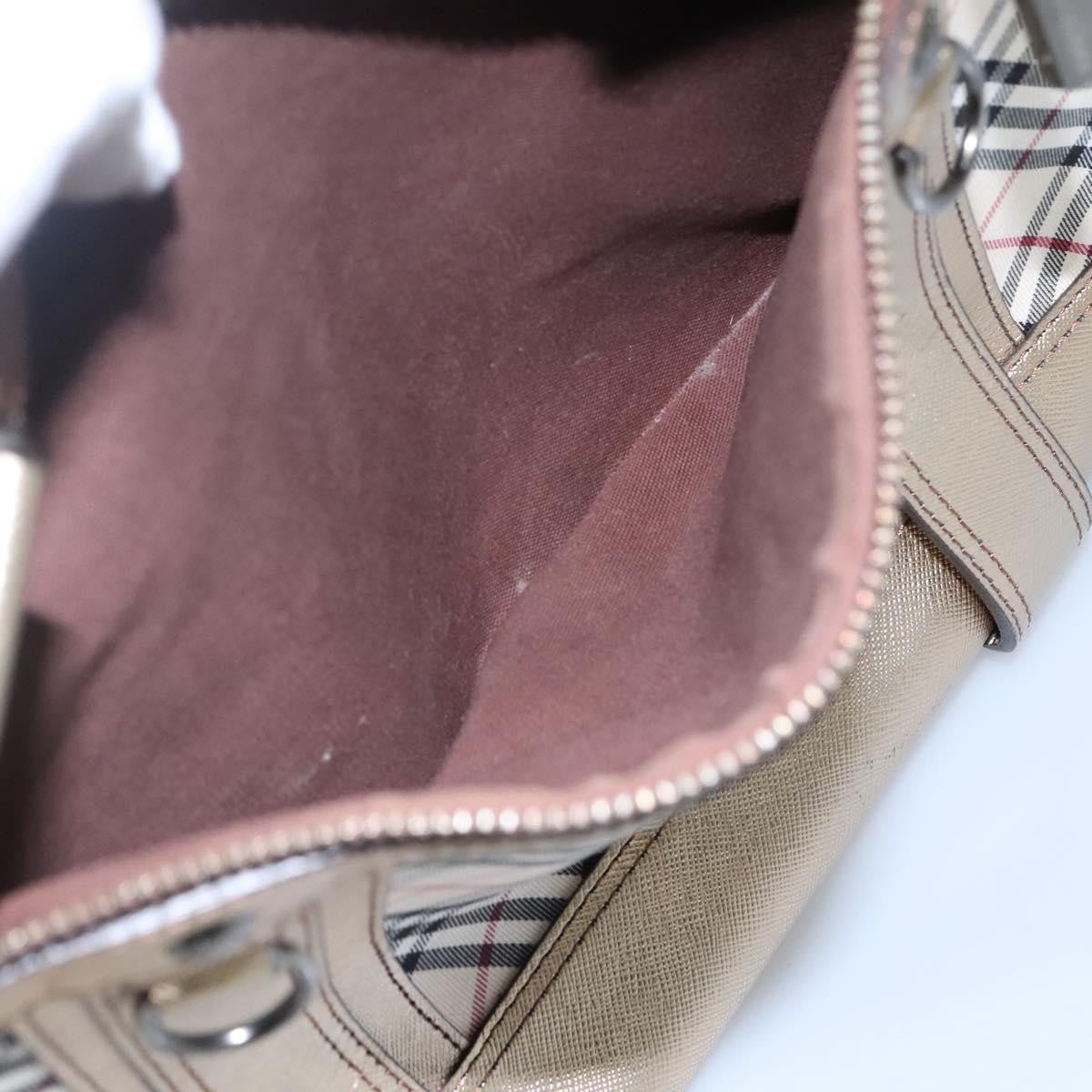 Burberry Nova Check Tote Canvas And Leather Beige Canvas Tote Bag