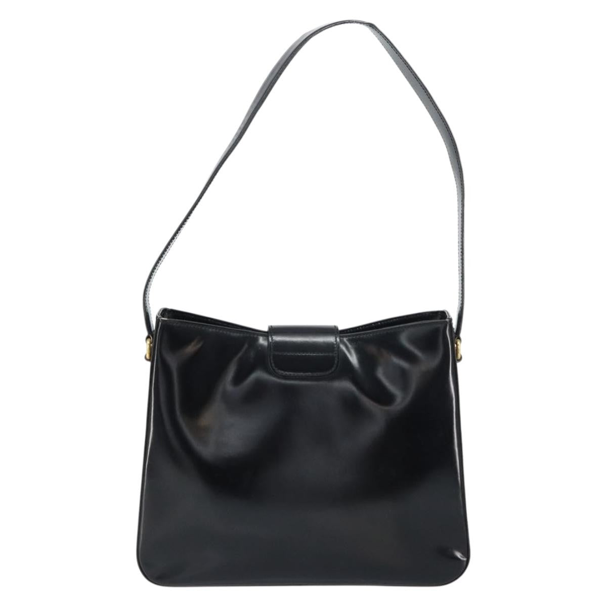 Celine Handbag Patent Leather Black Patent_Leather Shoulder Bag Bag