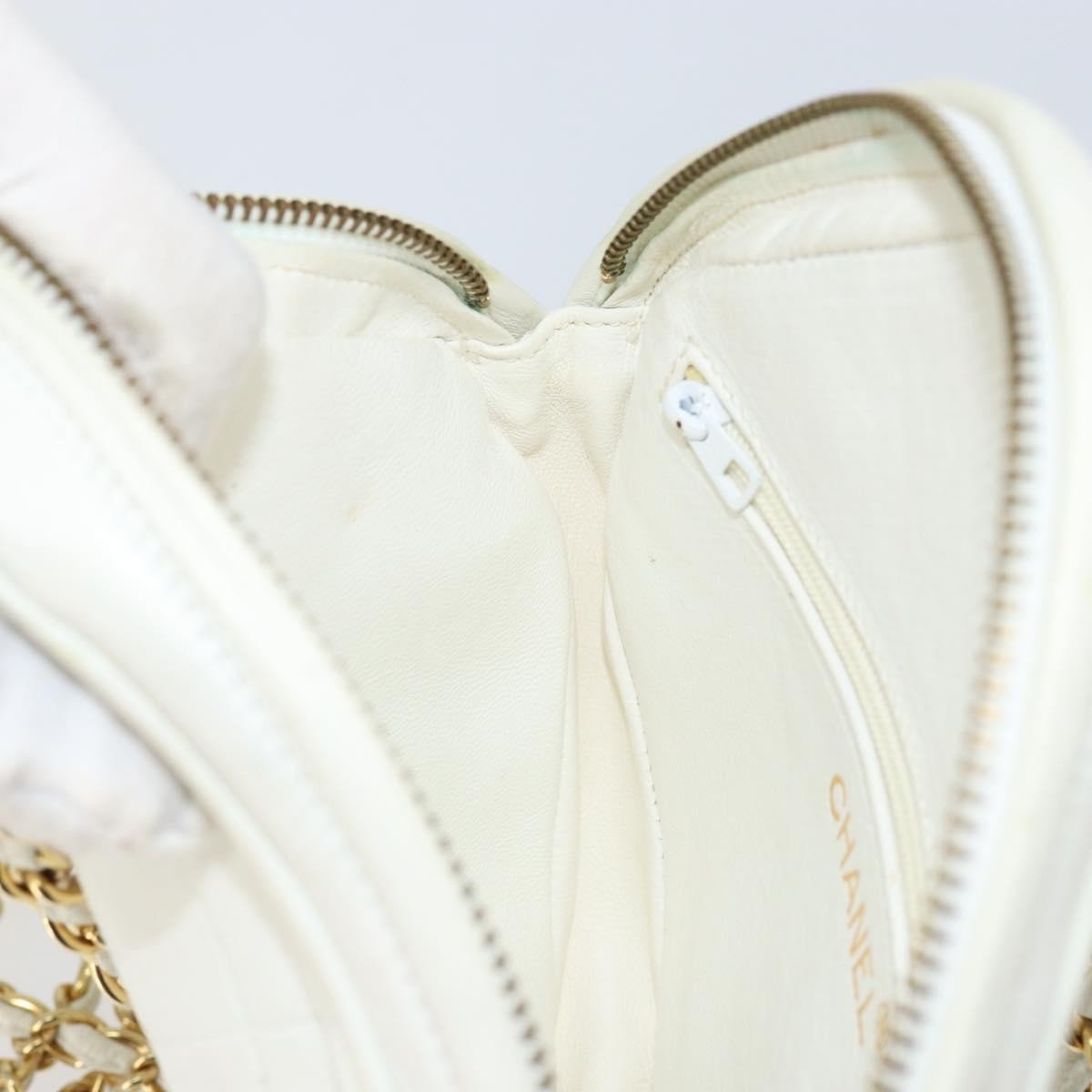 Chanel Vintage Diamond Tassel Crossbody Quilted Lambskin White Leather Clutche & Pouche Bag