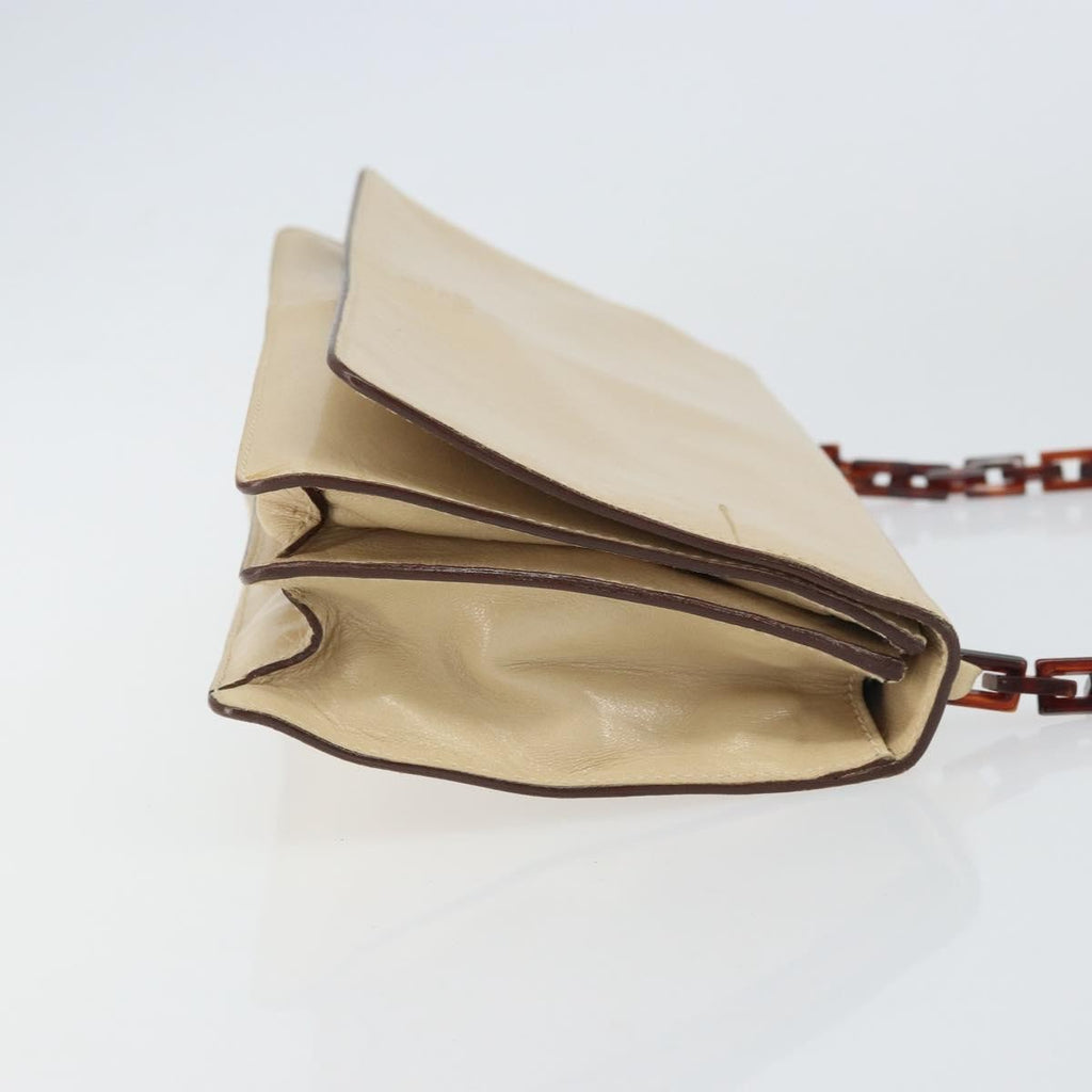 Prada Flap Shoulder Bag Leather Beige Leather Shoulder Bag Bag