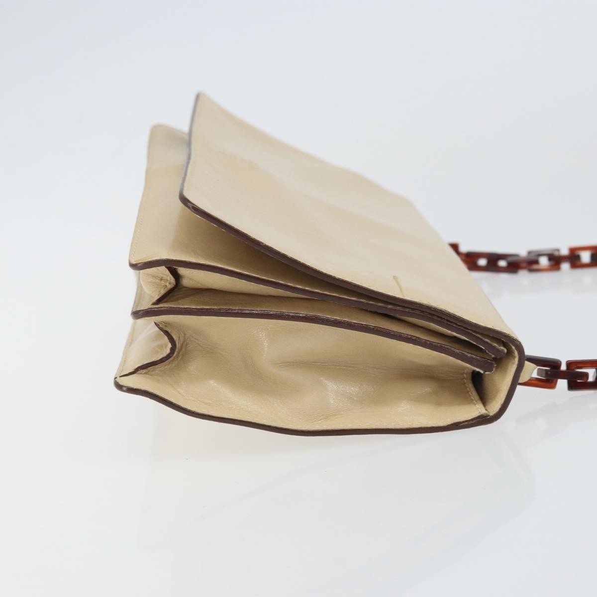 Prada Flap Shoulder Bag Leather Beige Leather Shoulder Bag Bag