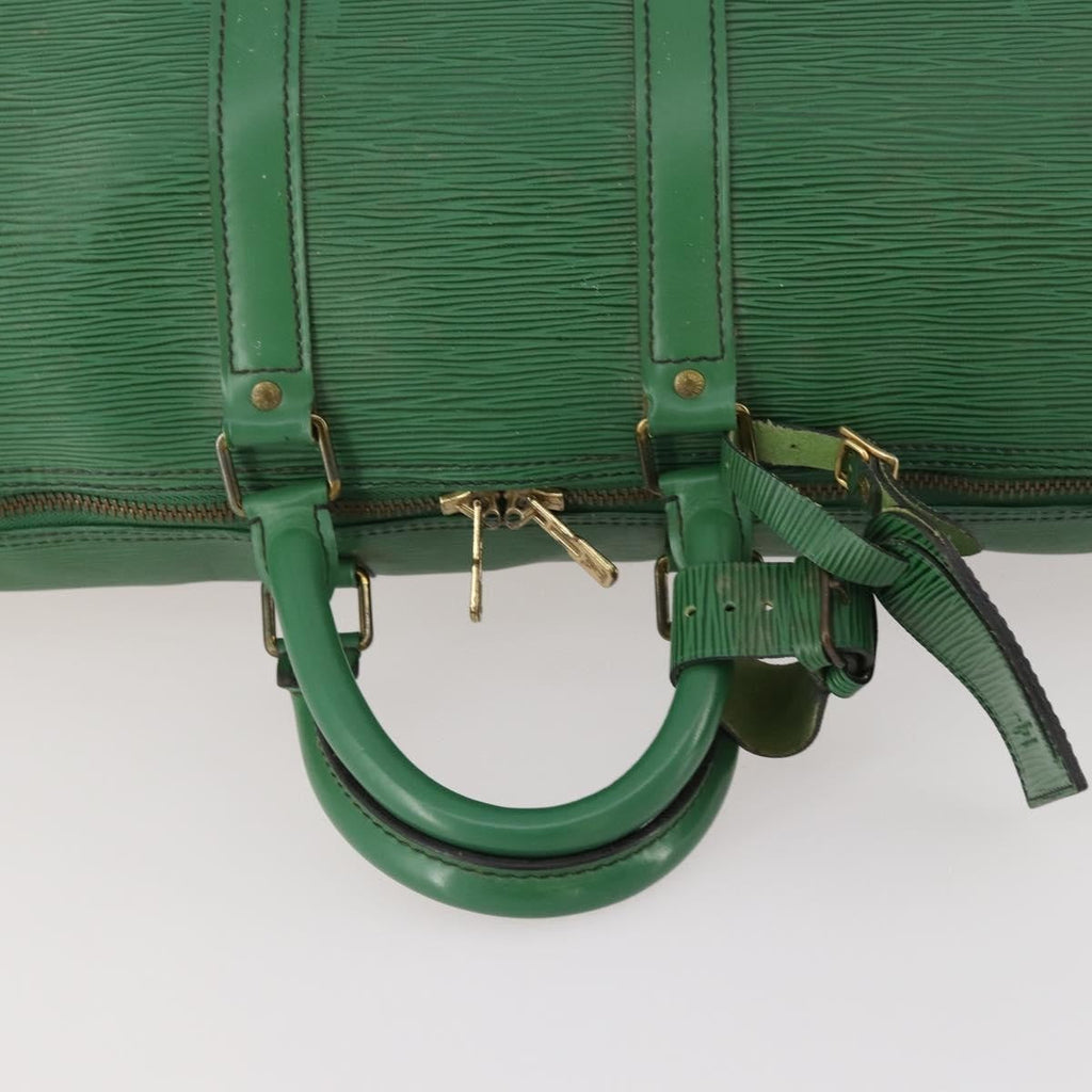 Louis Vuitton Keepall Bag Epi Leather Green Leather Travel Bag