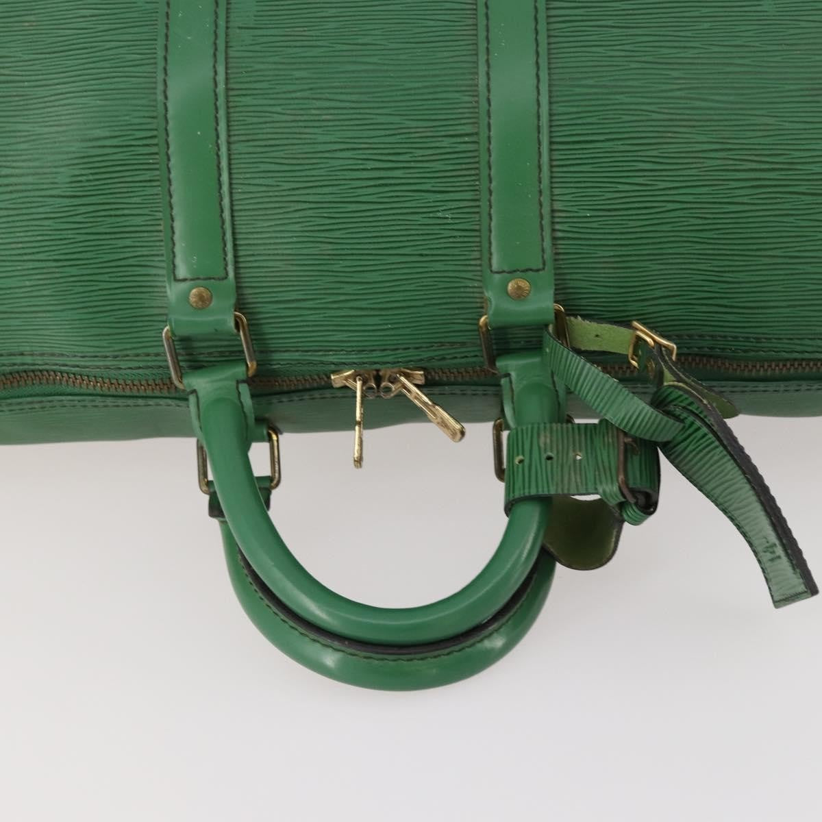 Louis Vuitton Keepall Bag Epi Leather Green Leather Travel Bag