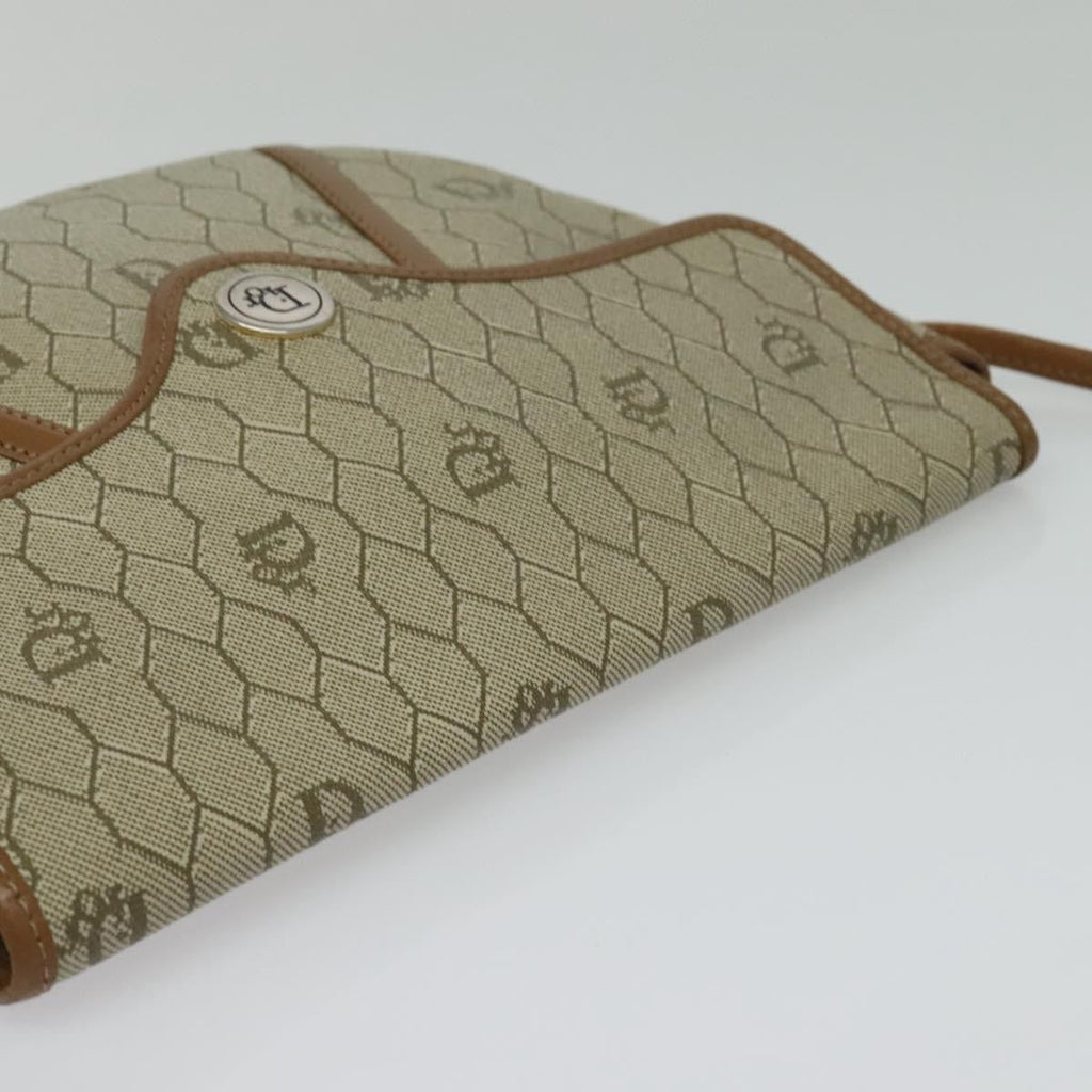 Christian Dior Vintage Honeycomb Shoulder Bag Canvas Beige Canvas Bag (Pre-Owned)