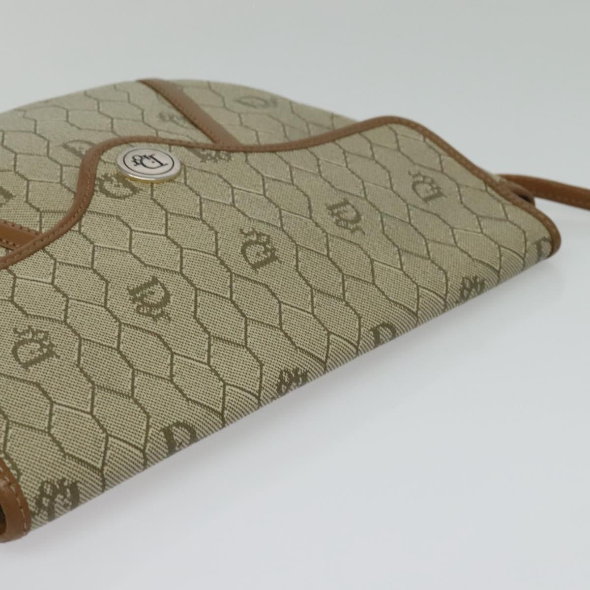 Christian Dior Vintage Honeycomb Shoulder Bag Canvas Beige Canvas Bag (Pre-Owned)