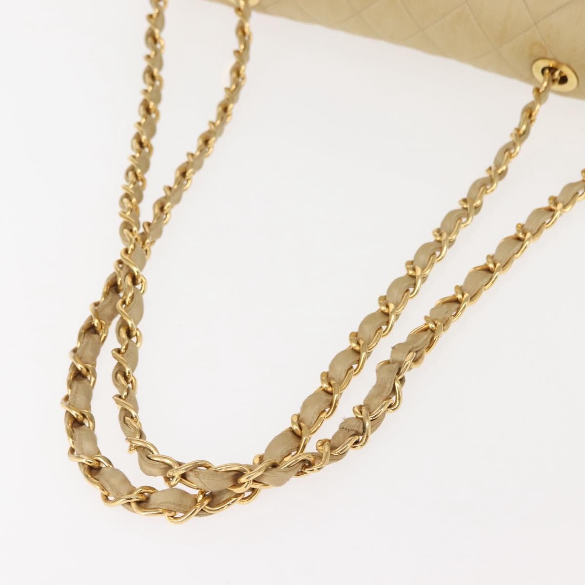 Chanel Vintage Classic Single Flap Bag Silk Beige Satin Shoulder Bag Bag