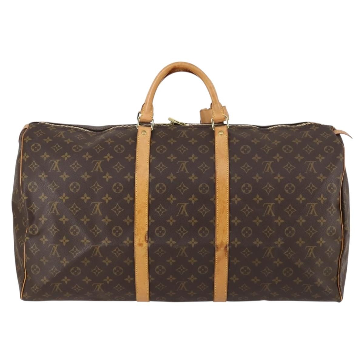 Louis Vuitton Keepall Bag Monogram Canvas Brown Canvas Travel Bag
