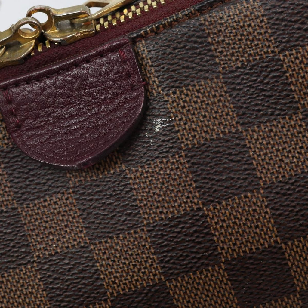 Louis Vuitton Hyde Park Handbag Damier With Leather Brown Canvas Handbag