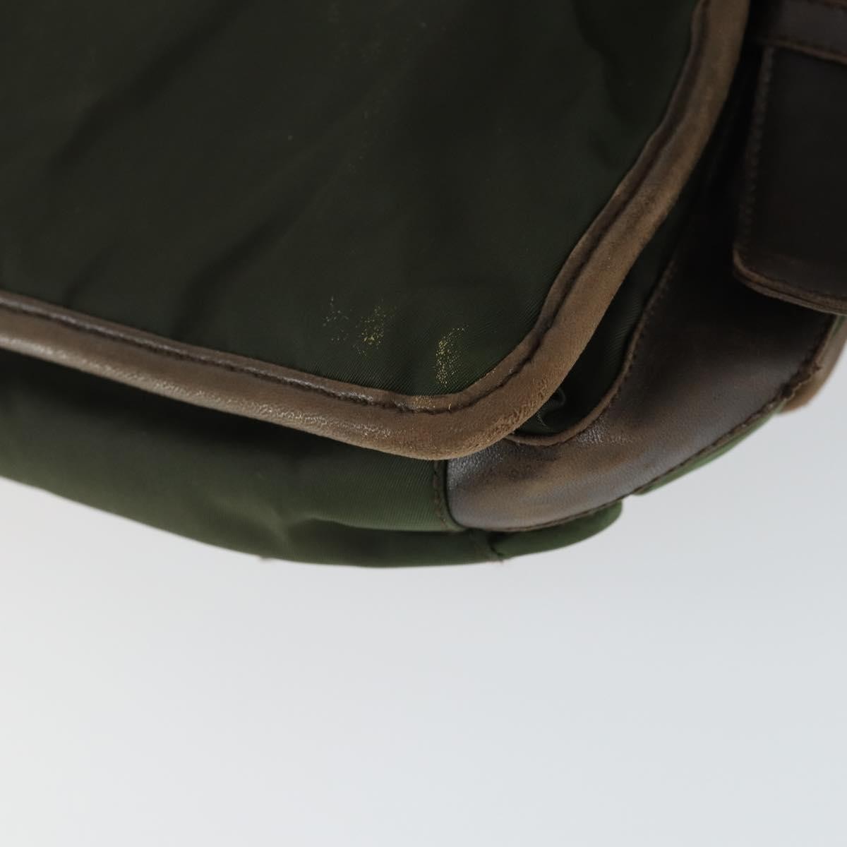 Prada Vintage Shoulder Bag Nylon And Leather Green Nylon Shoulder Bag Bag