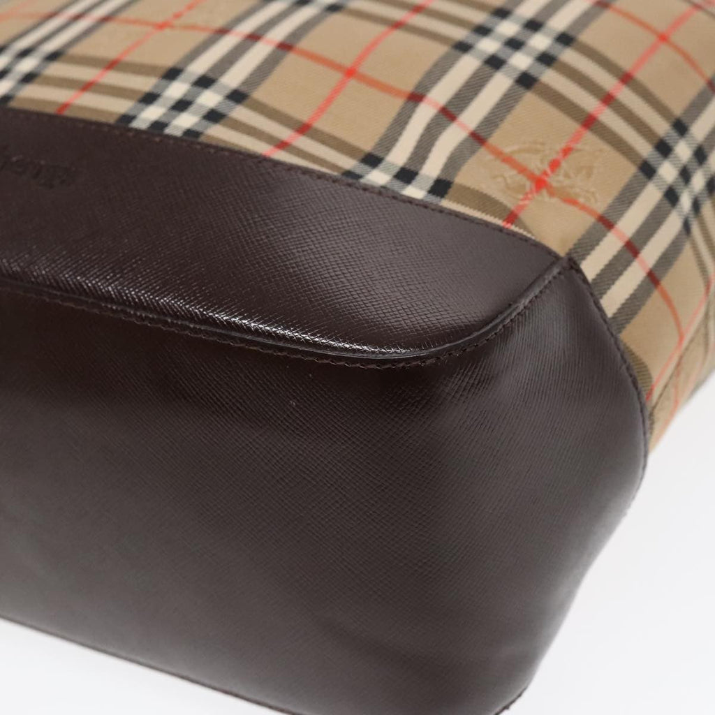 Burberry Nova Check Tote Canvas And Leather Beige Canvas Tote Bag
