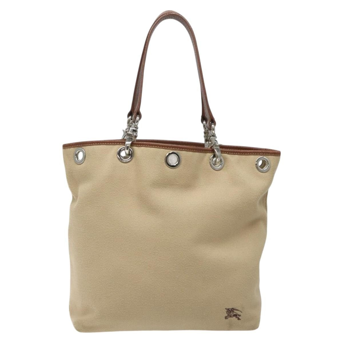 Burberry Nova Check Tote Canvas And Leather Beige Canvas Tote Bag