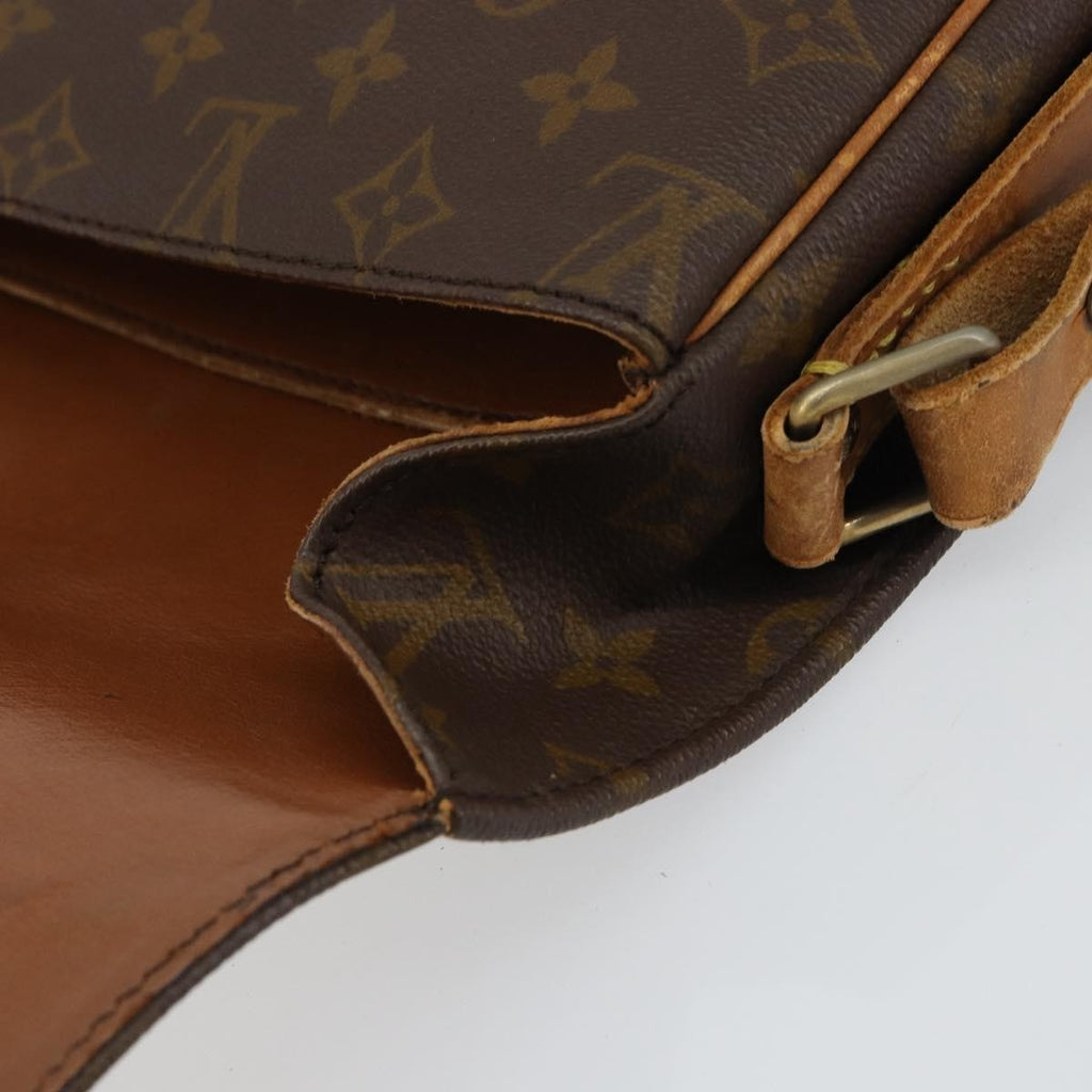 Louis Vuitton Cartouchiere Handbag Monogram Canvas Brown Canvas Shoulder Bag