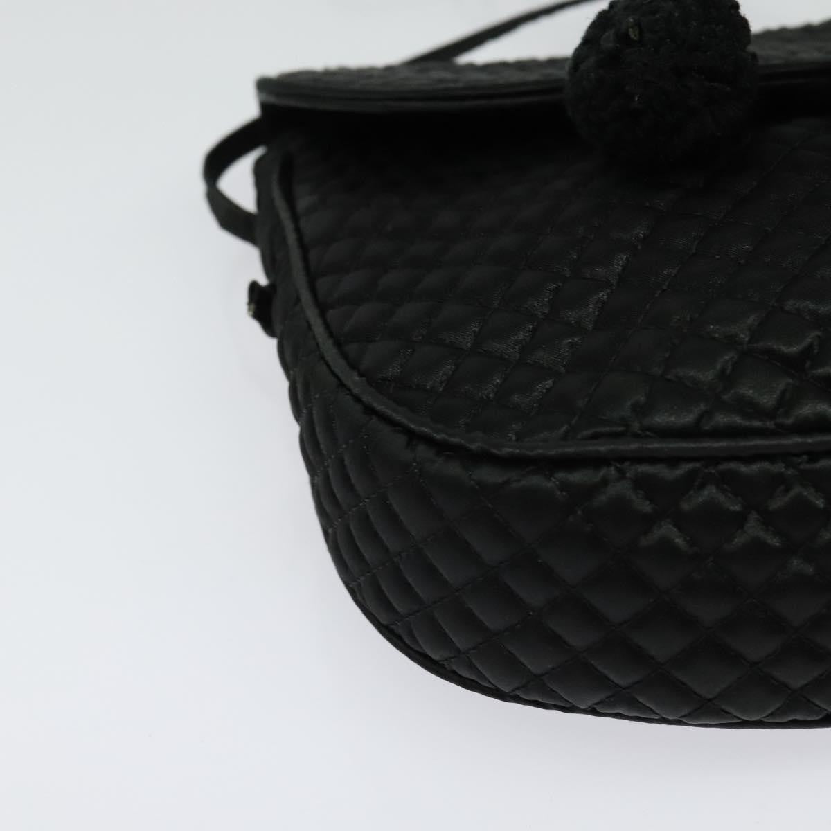 Bottega Veneta Intrecciato Clutch Bag Calfskin Black Satin Shoulder Bag Bag