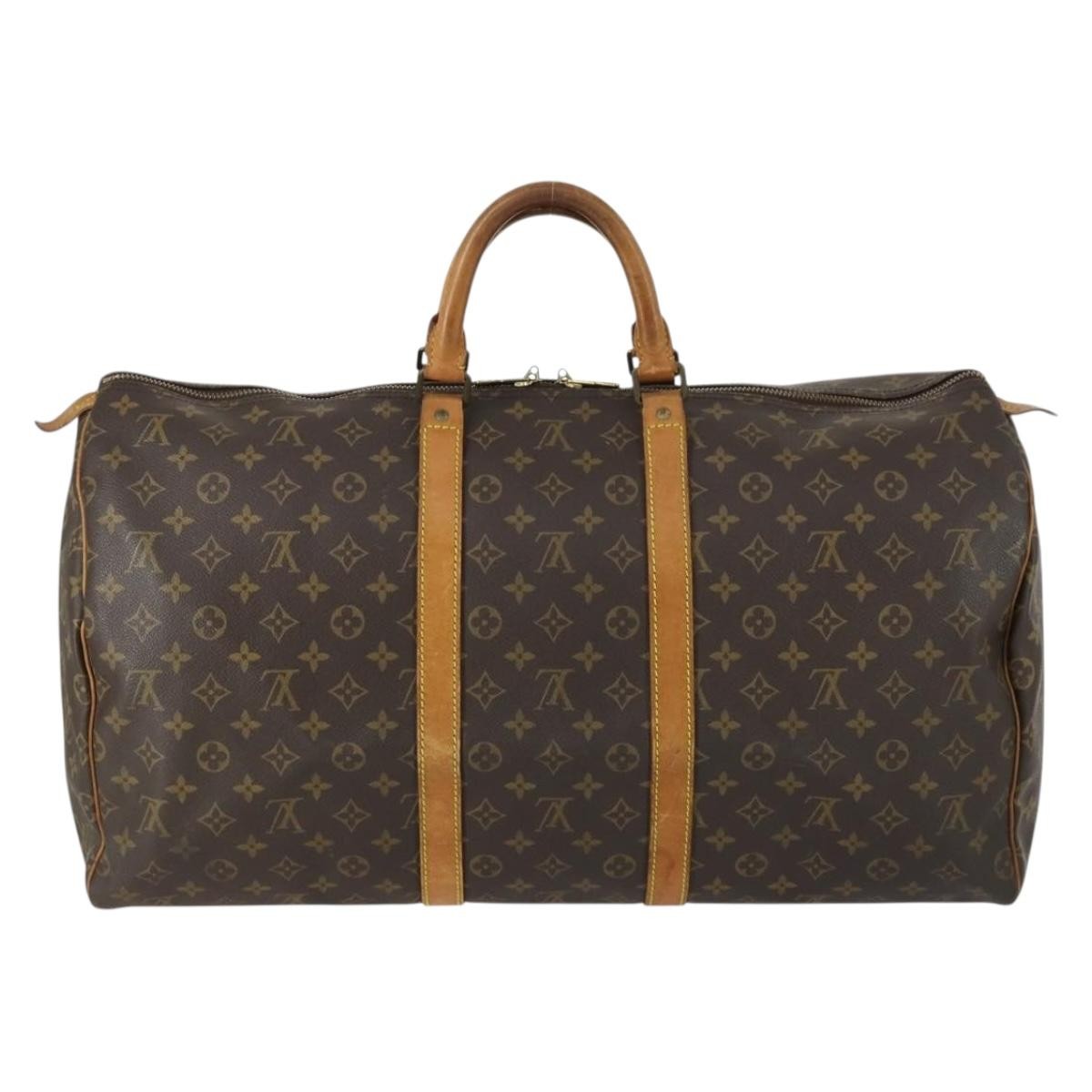 Louis Vuitton Keepall Bag Monogram Canvas Brown Canvas Travel Bag