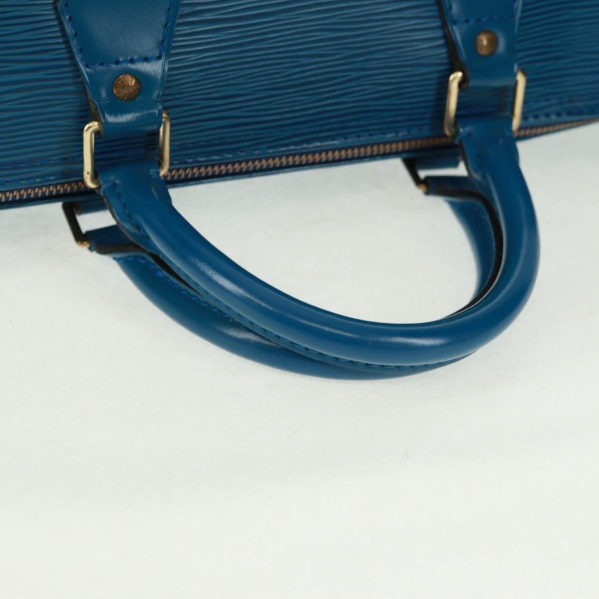 Louis Vuitton Speedy Handbag Epi Leather Blue Leather Handbag