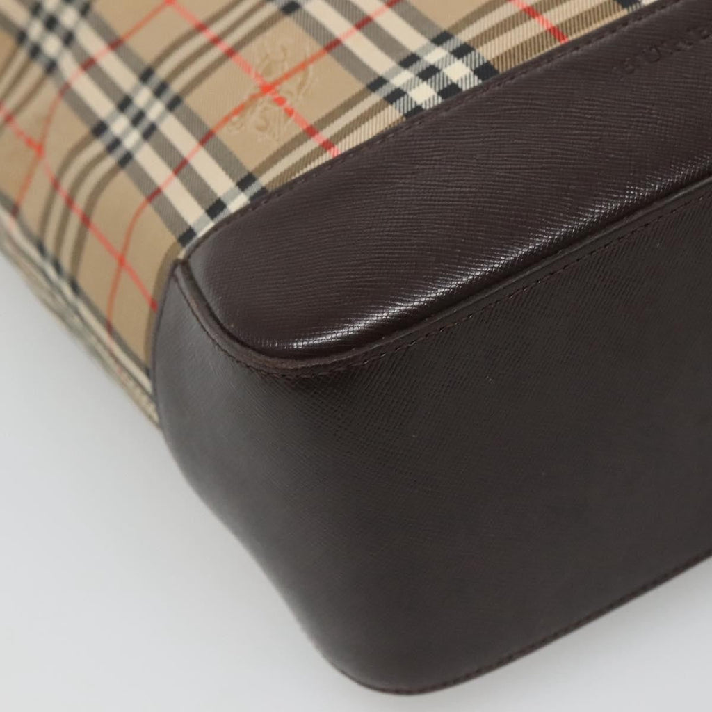 Burberry Nova Check Tote Canvas And Leather Beige Canvas Tote Bag