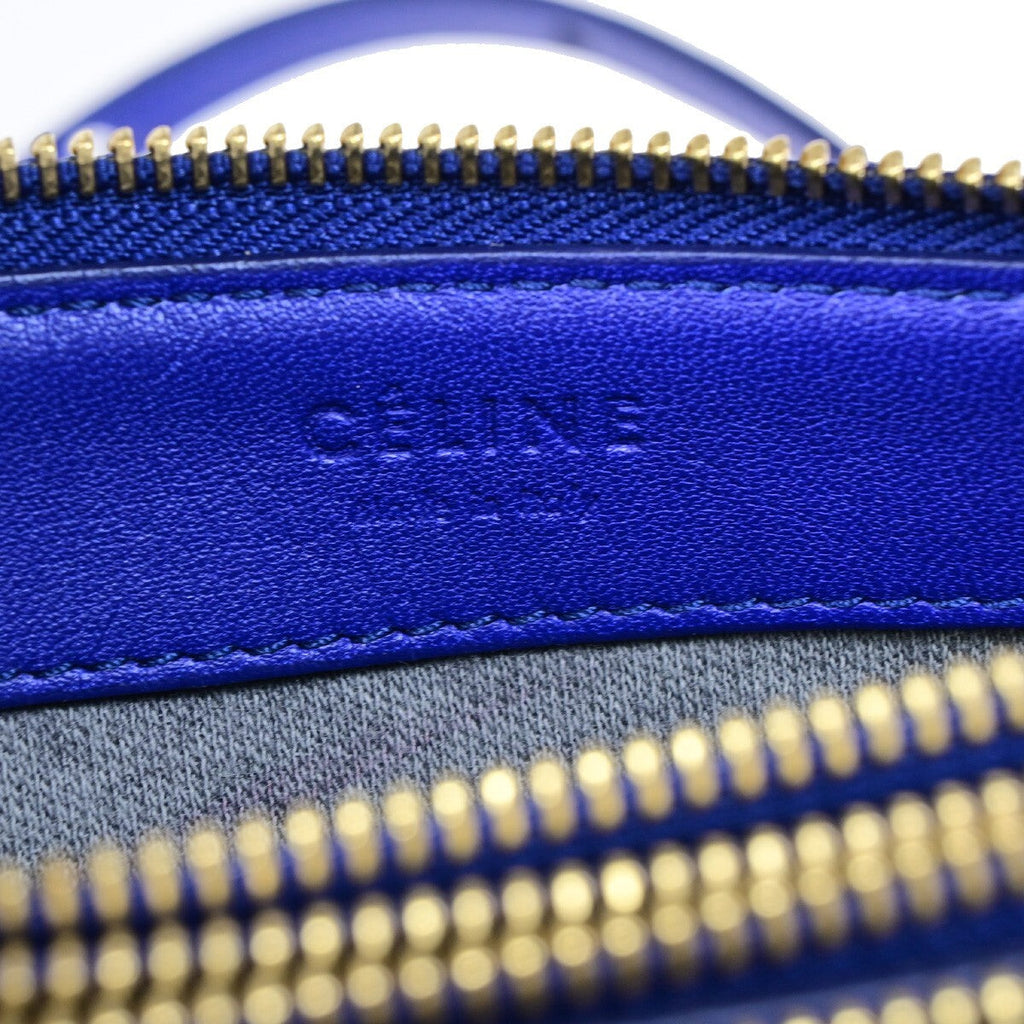 Celine Trio Crossbody Bag Leather Blue Leather Bag
