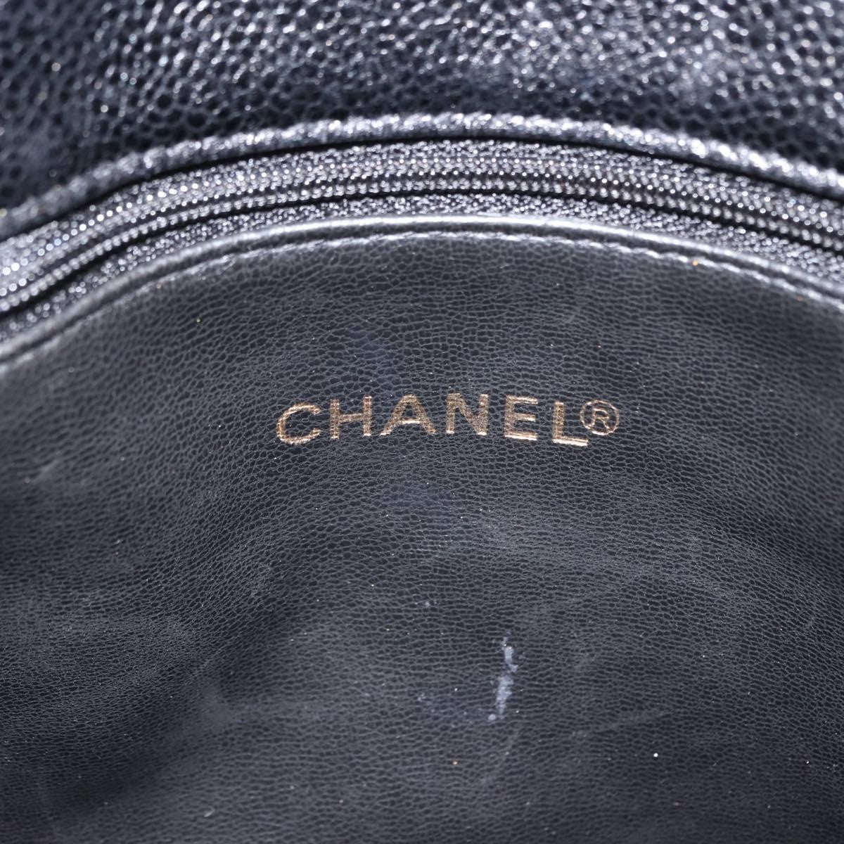 Chanel Vintage Cc Chain Tote Caviar Black Leather Tote Bag Bag