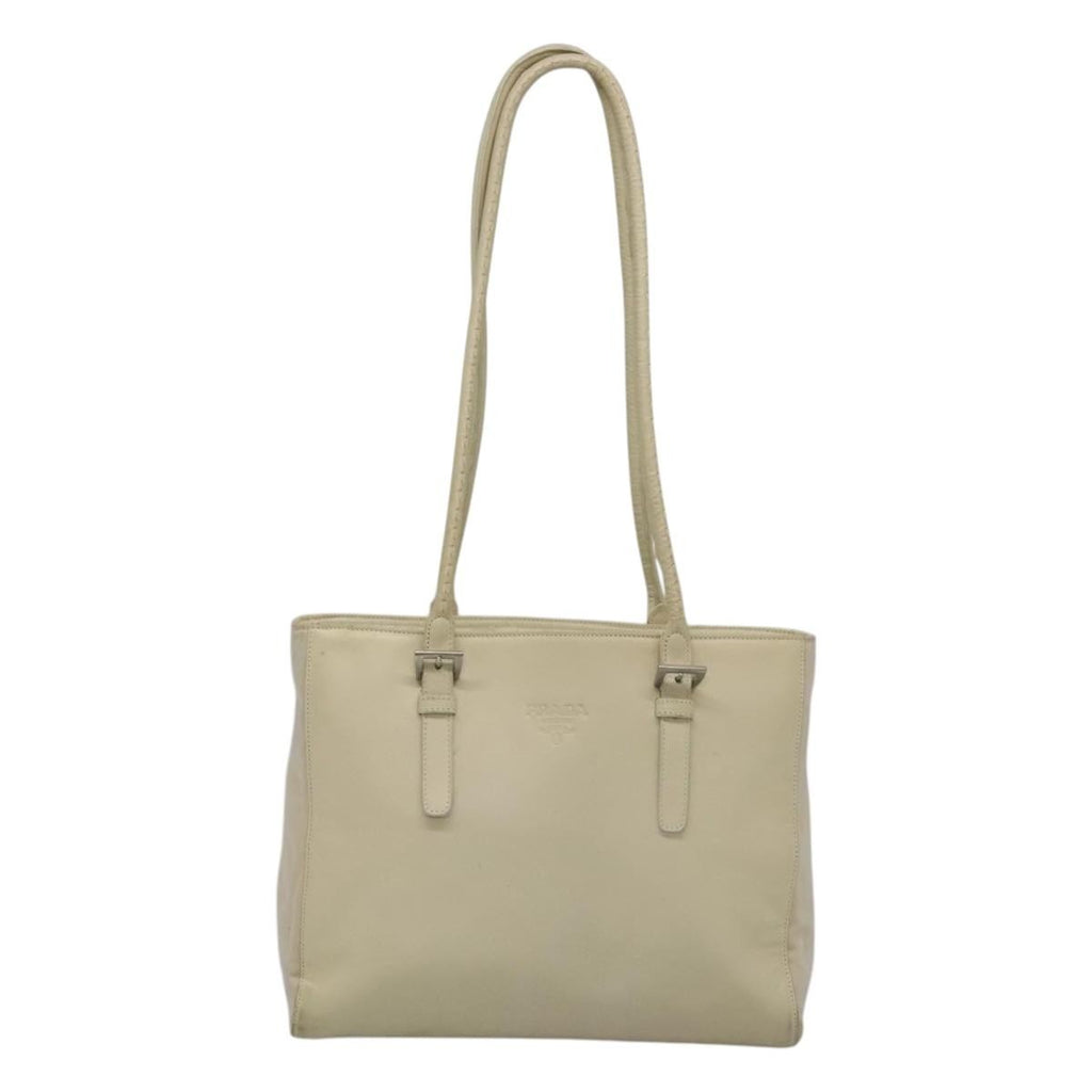 Prada Vintage Shoulder Bag Nylon And Leather White Leather Shoulder Bag Bag