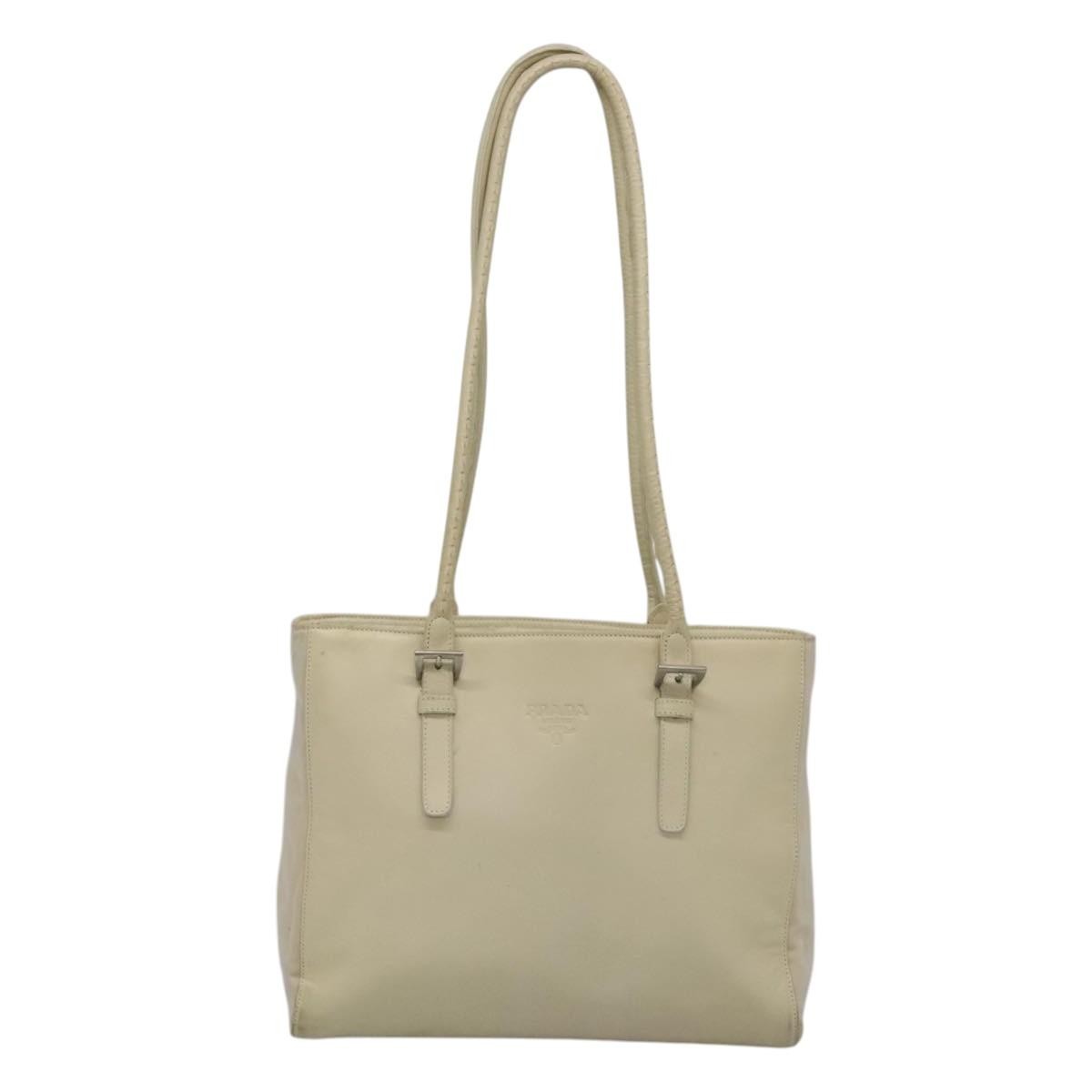 Prada Vintage Shoulder Bag Nylon And Leather White Leather Shoulder Bag Bag