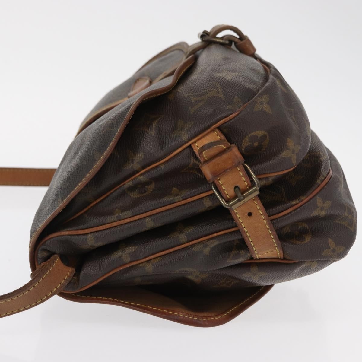 Louis Vuitton Saumur Handbag Monogram Canvas Brown Canvas Shoulder Bag