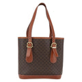 Celine Vintage Macadam Handbag Canvas And Leather Brown Canvas Handbag