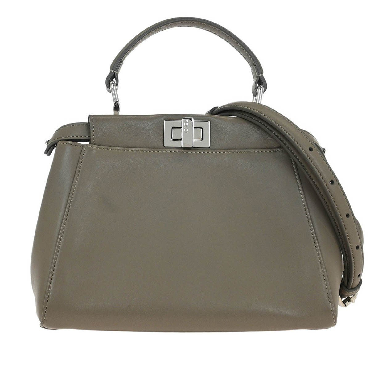 Fendi Peekaboo Bag Leather Gray Leather Handbag