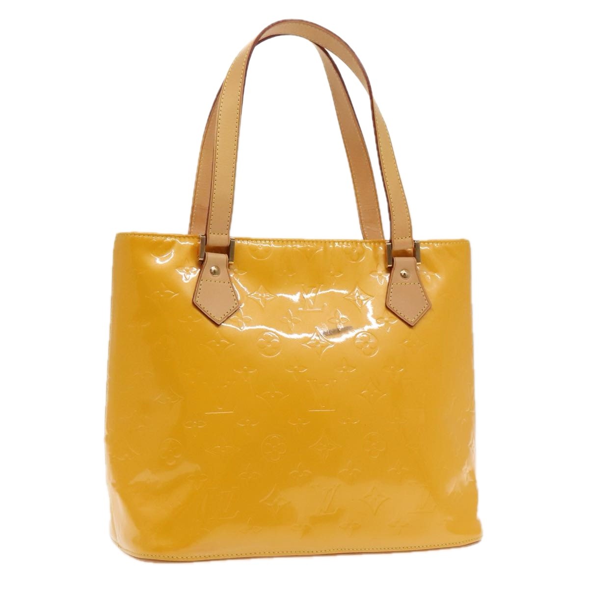 Louis Vuitton Houston Handbag Monogram Vernis Yellow Patent_Leather Bag