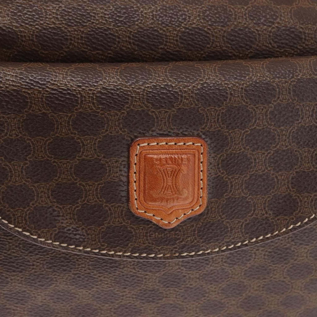 Celine Vintage Macadam Handbag Canvas And Leather Brown Canvas Handbag