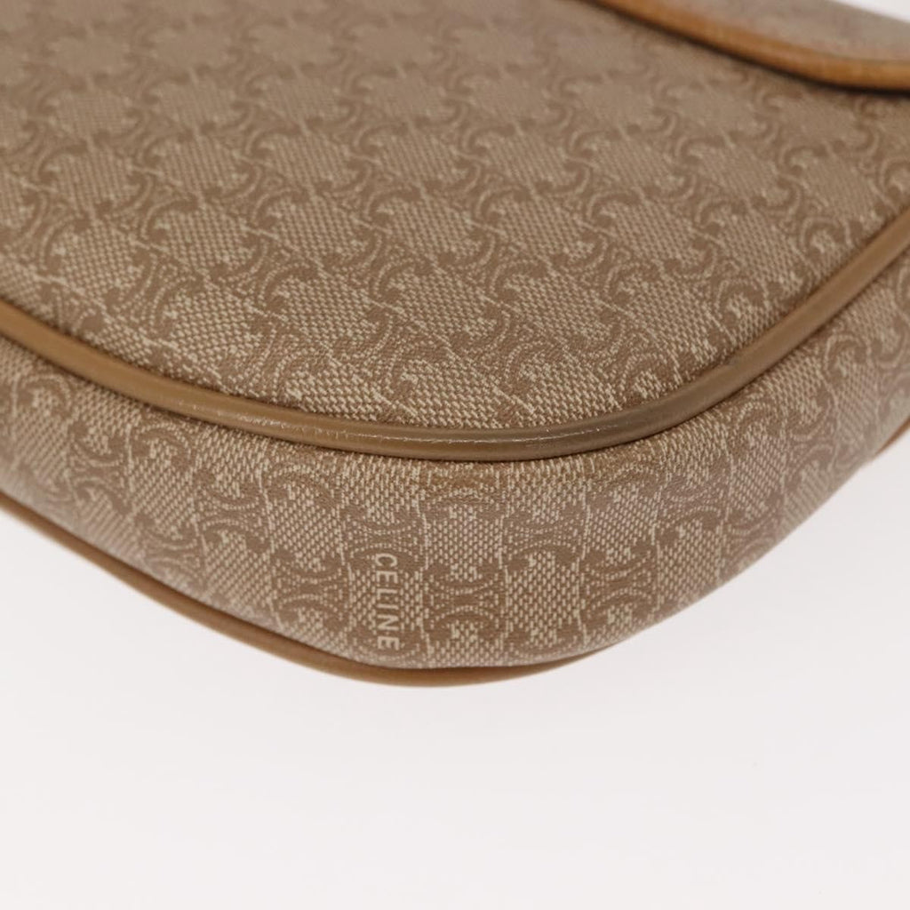 Celine Vintage Macadam Shoulder Bag Canvas And Leather Beige Canvas Shoulder Bag Bag