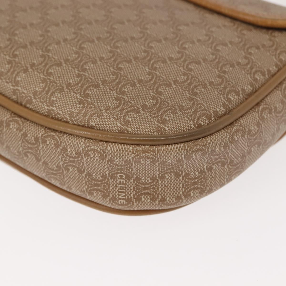 Celine Vintage Macadam Shoulder Bag Canvas And Leather Beige Canvas Shoulder Bag Bag