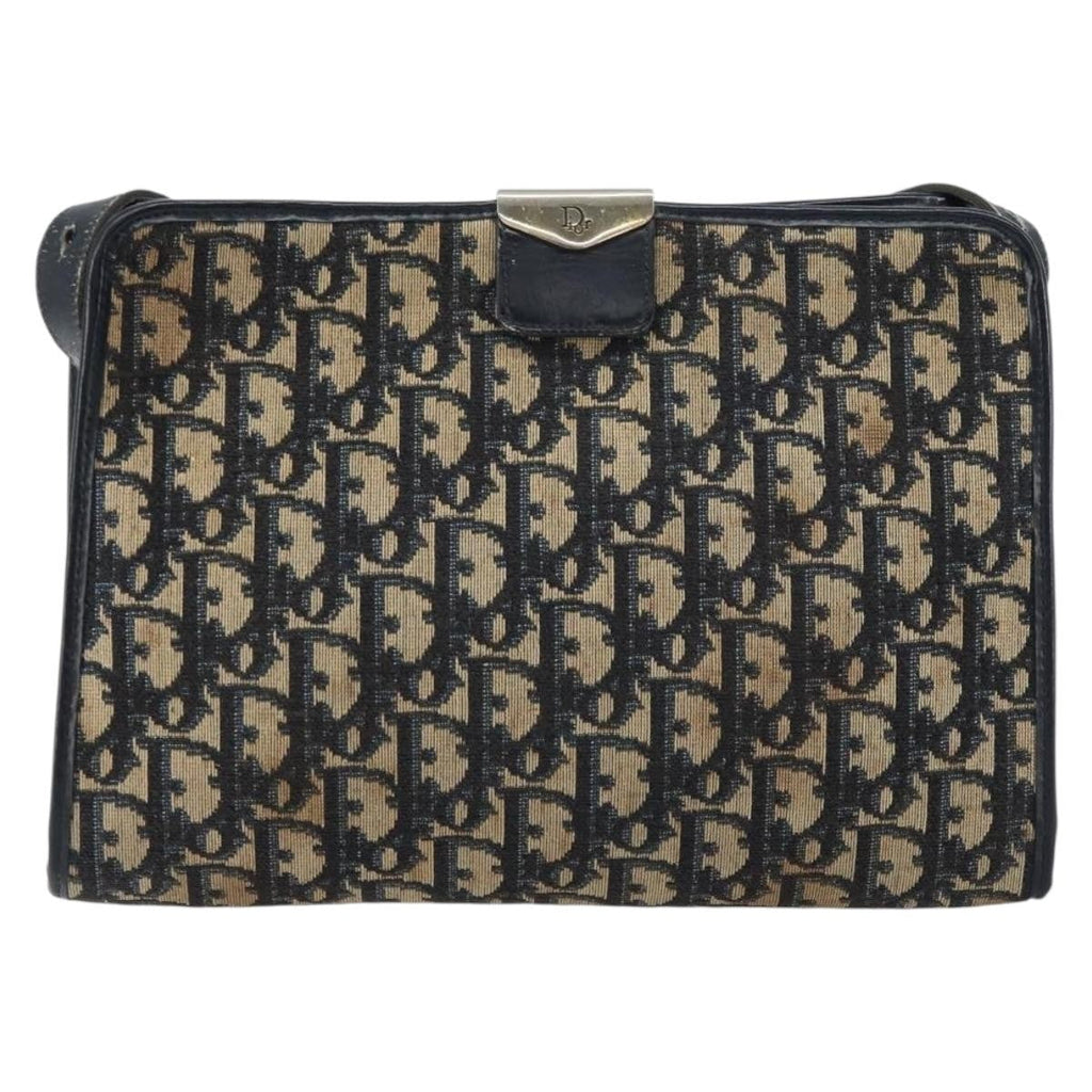 Christian Dior Vintage Trotter Shoulder Bag Canvas Navy Canvas Shoulder Bag Bag (Pre-Owned)