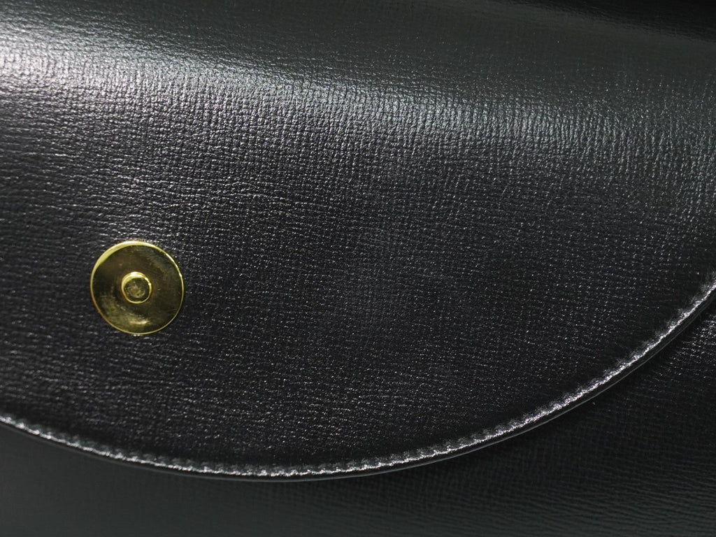 Gucci Marina Chain Shoulder Bag Leather Black Leather Shoulder Bag Bag (Pre-Owned)