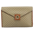 Celine Circle Logo Macadam Pouch Canvas And Leather Beige Canvas Clutche & Pouche Bag
