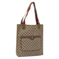 Gucci Ophidia Front Pocket Shopper Tote Gg Coated Canvas Beige Canvas Tote Bag Bag (Pre-Owned)
