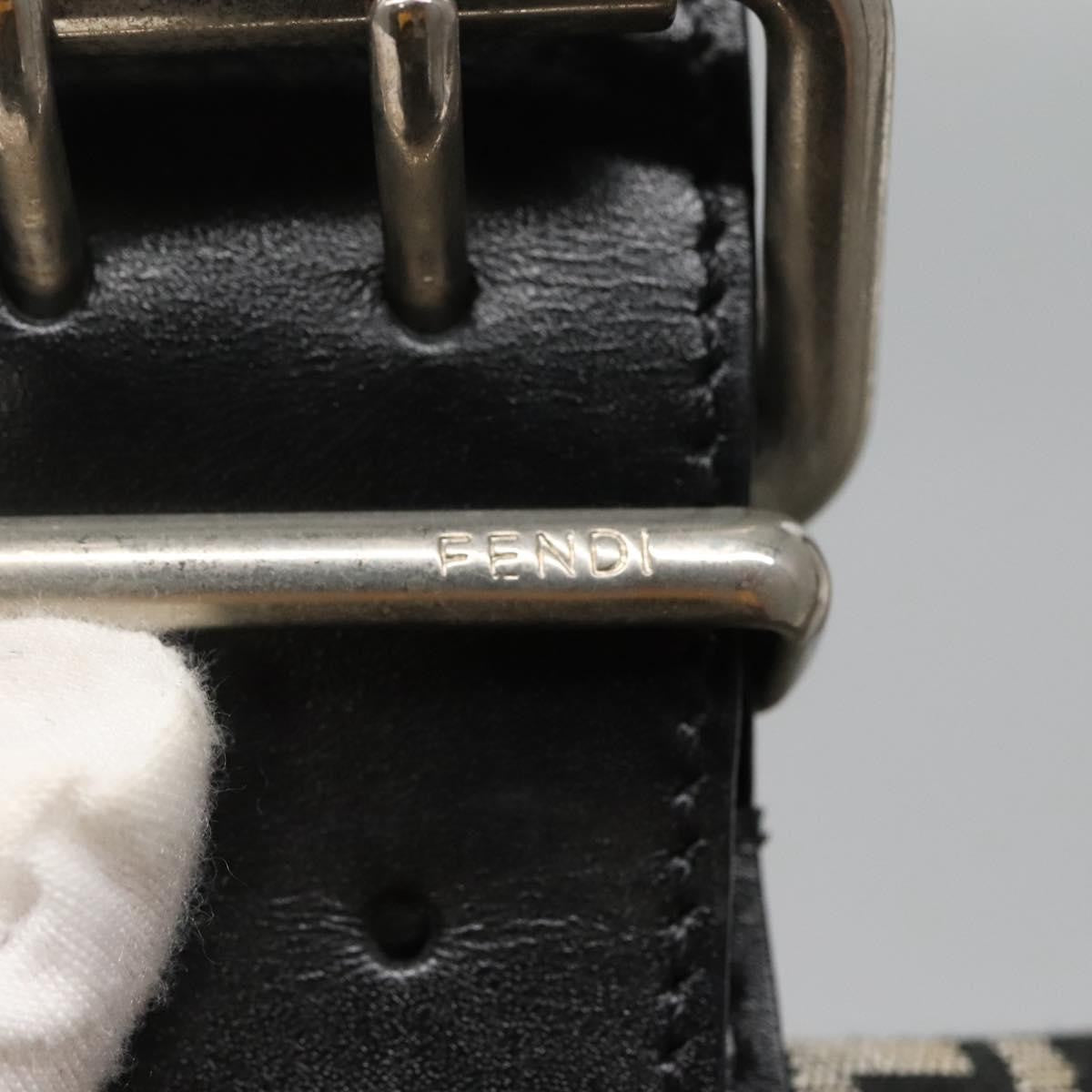 Fendi Buckle Flap Shoulder Bag Zucchino Canvas Black Canvas Shoulder Bag Bag