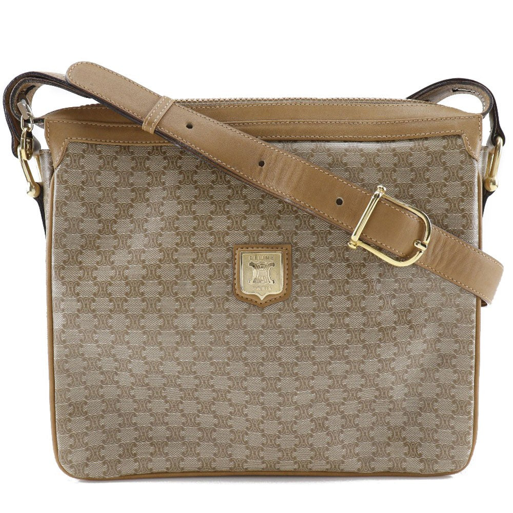 Celine Macadam Shoulder Bag Pvc Leather Beige Pvc Shoulder Bag Bag
