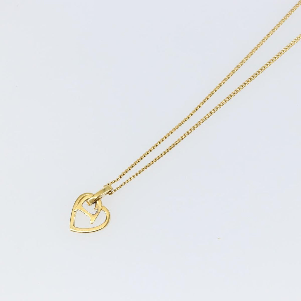 Christian Dior Cd Heart Necklace Metal Gold Metal Jewelry (Pre-Owned)