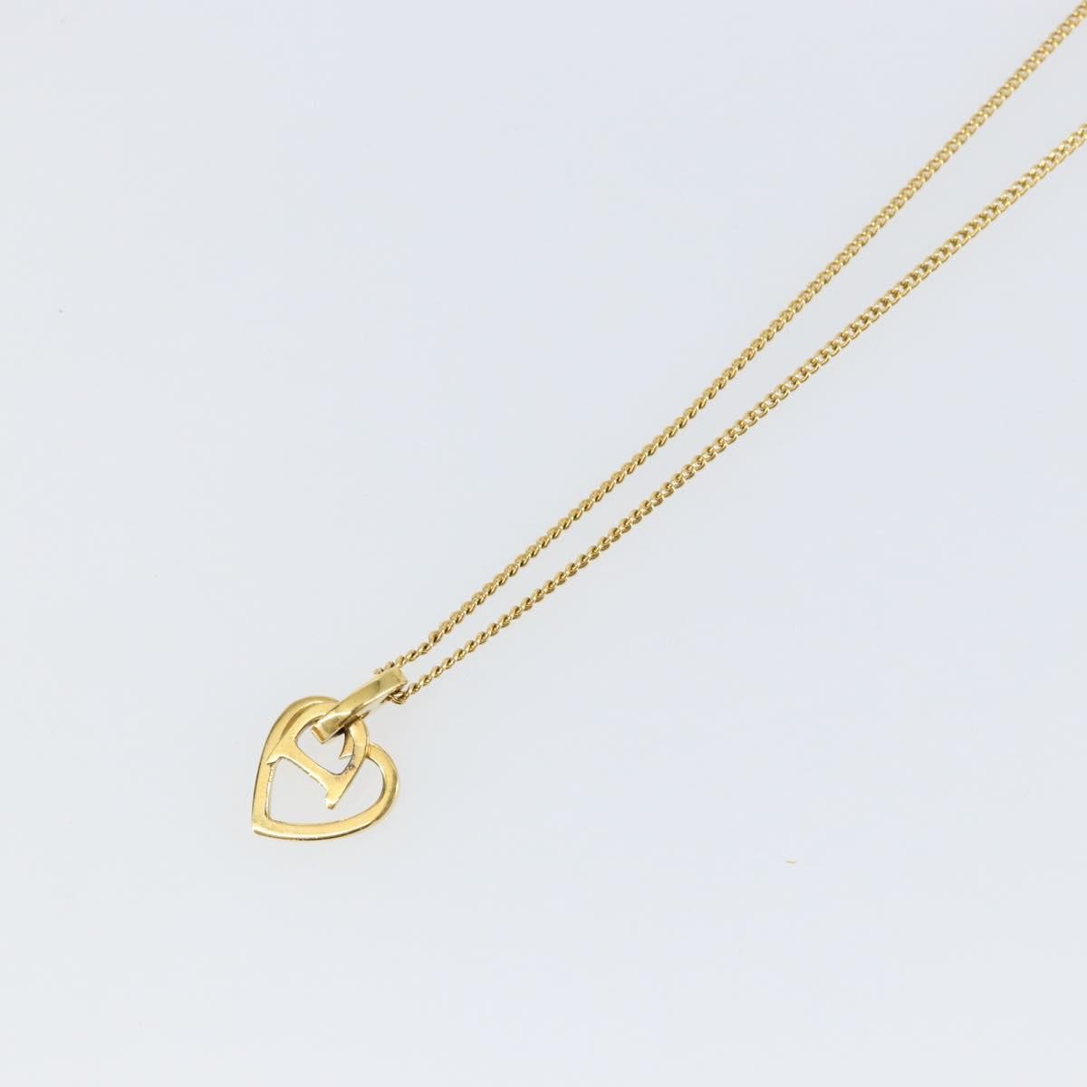 Christian Dior Cd Heart Necklace Metal Gold Metal Jewelry (Pre-Owned)