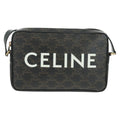 Celine Logo Messenger Bag Triomphe Coated Canvas Black Pvc Shoulder Bag Bag