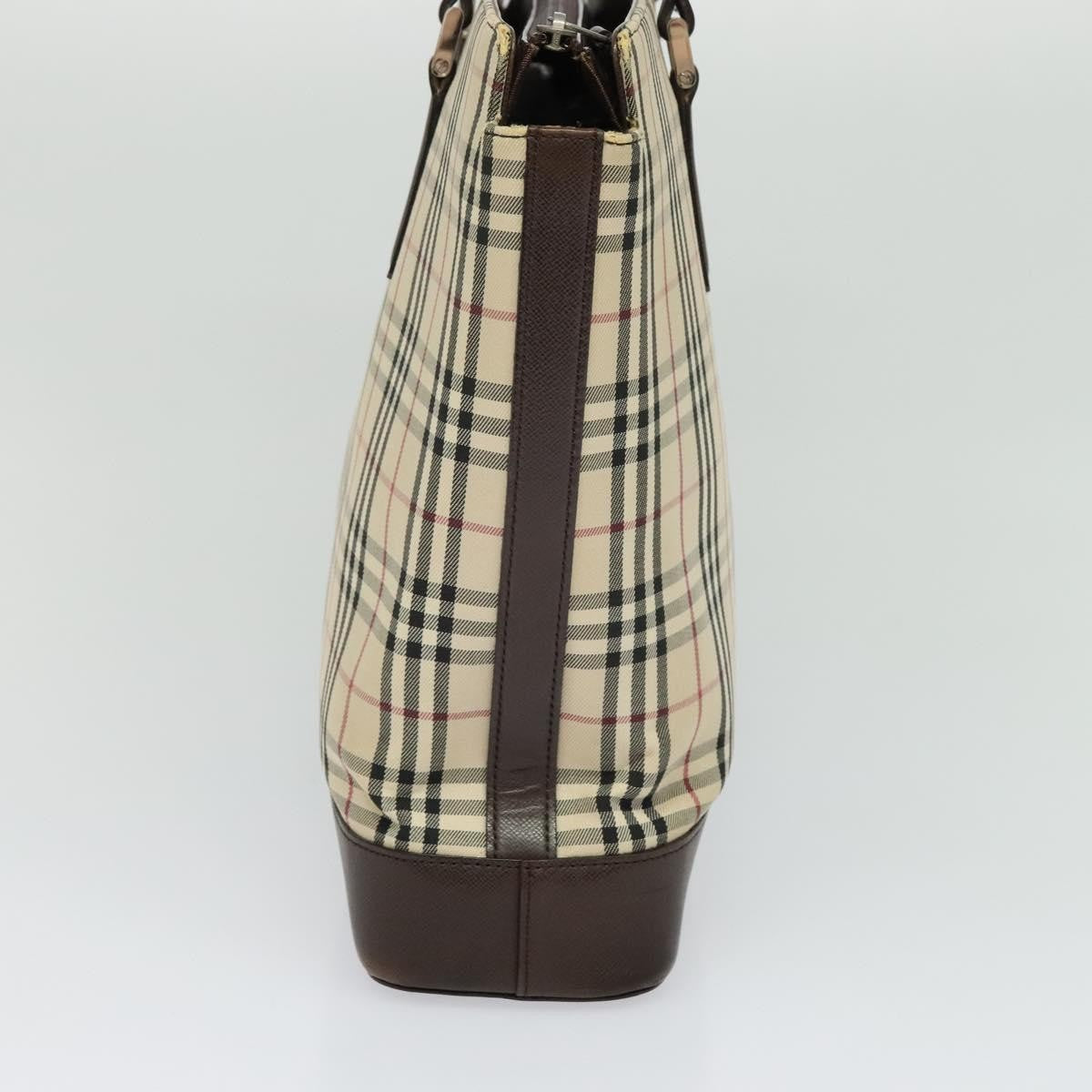 Burberry Nova Check Tote Canvas And Leather Beige Canvas Tote Bag