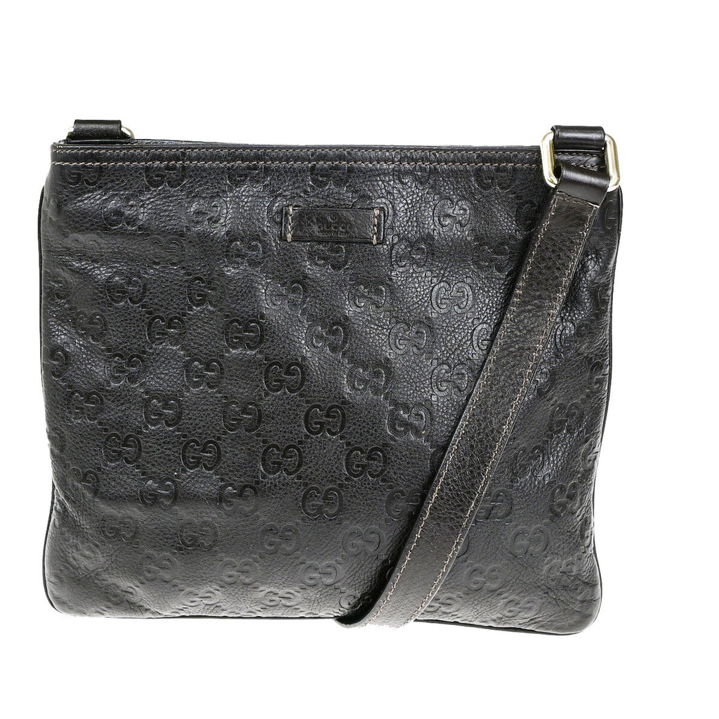 Gucci Guccissima Shoulder Bag Brown Leather Shoulder Bag Bag (Pre-Owned)
