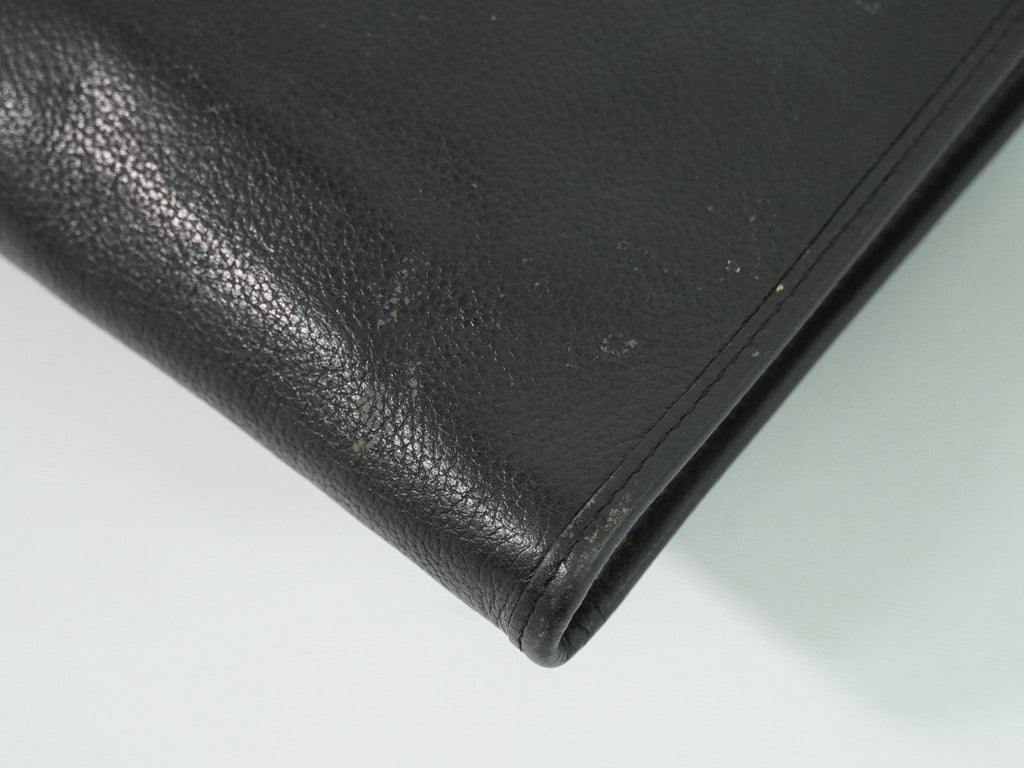 Saint Laurent Vintage Shoulder Bag Leather Black Leather Shoulder Bag Bag (Pre-Owned)