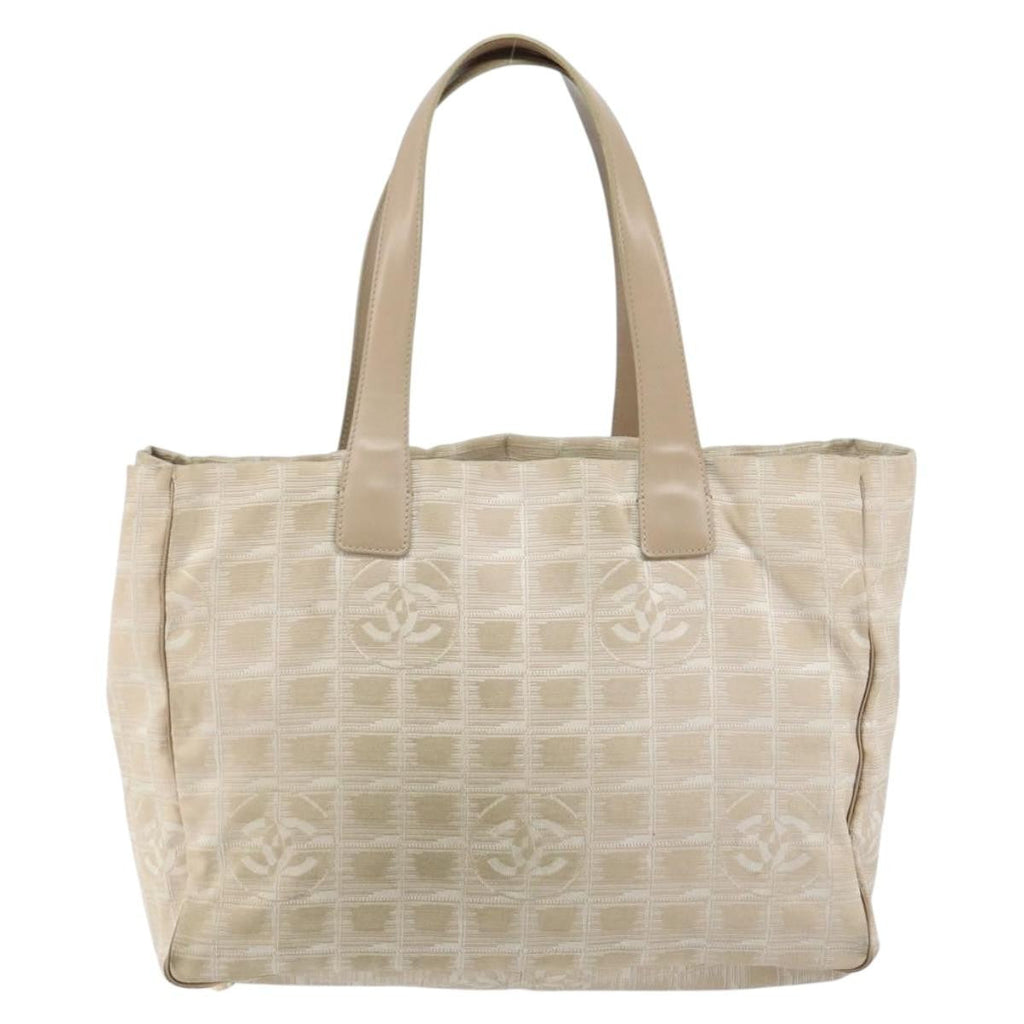 Chanel Travel Line Tote Nylon Beige Nylon Tote Bag Bag