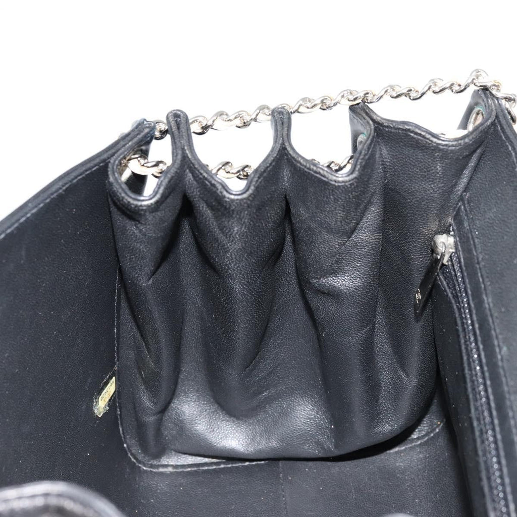 Chanel Chocolate Bar Accordion Reissue Flap Bag Quilted Lambskin Black Leather Handbag