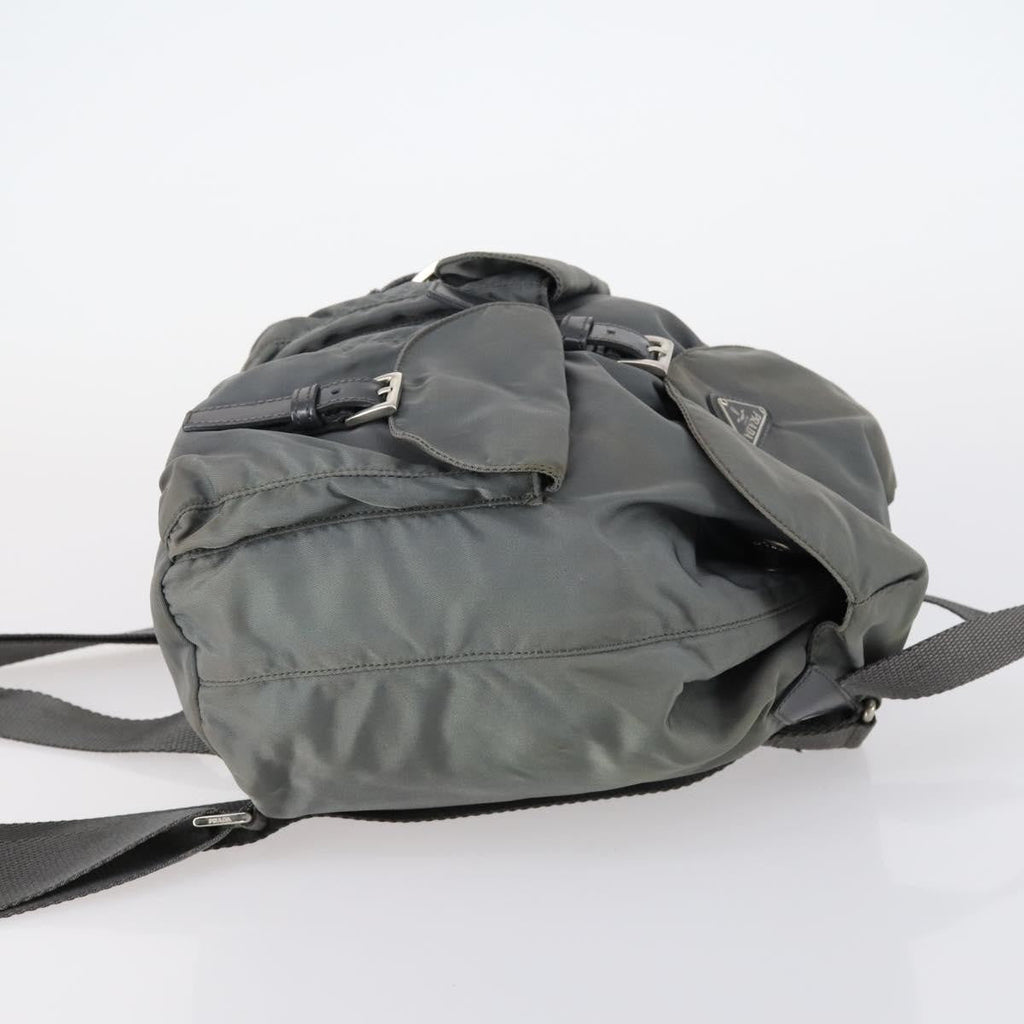 Prada Double Front Pocket Backpack Tessuto Gray Nylon Backpack Bag