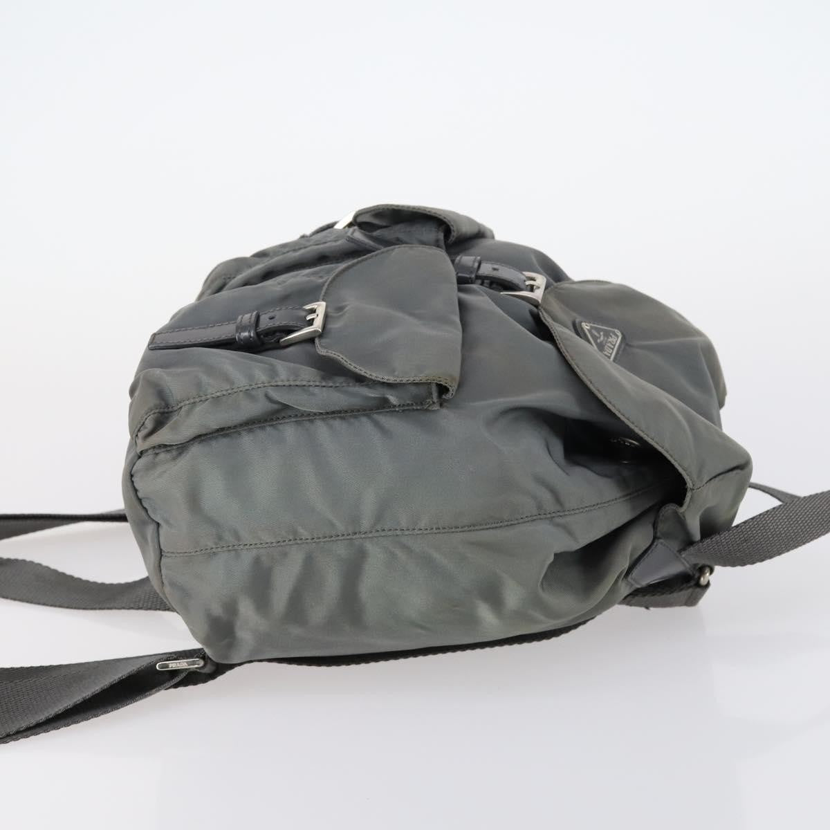 Prada Double Front Pocket Backpack Tessuto Gray Nylon Backpack Bag